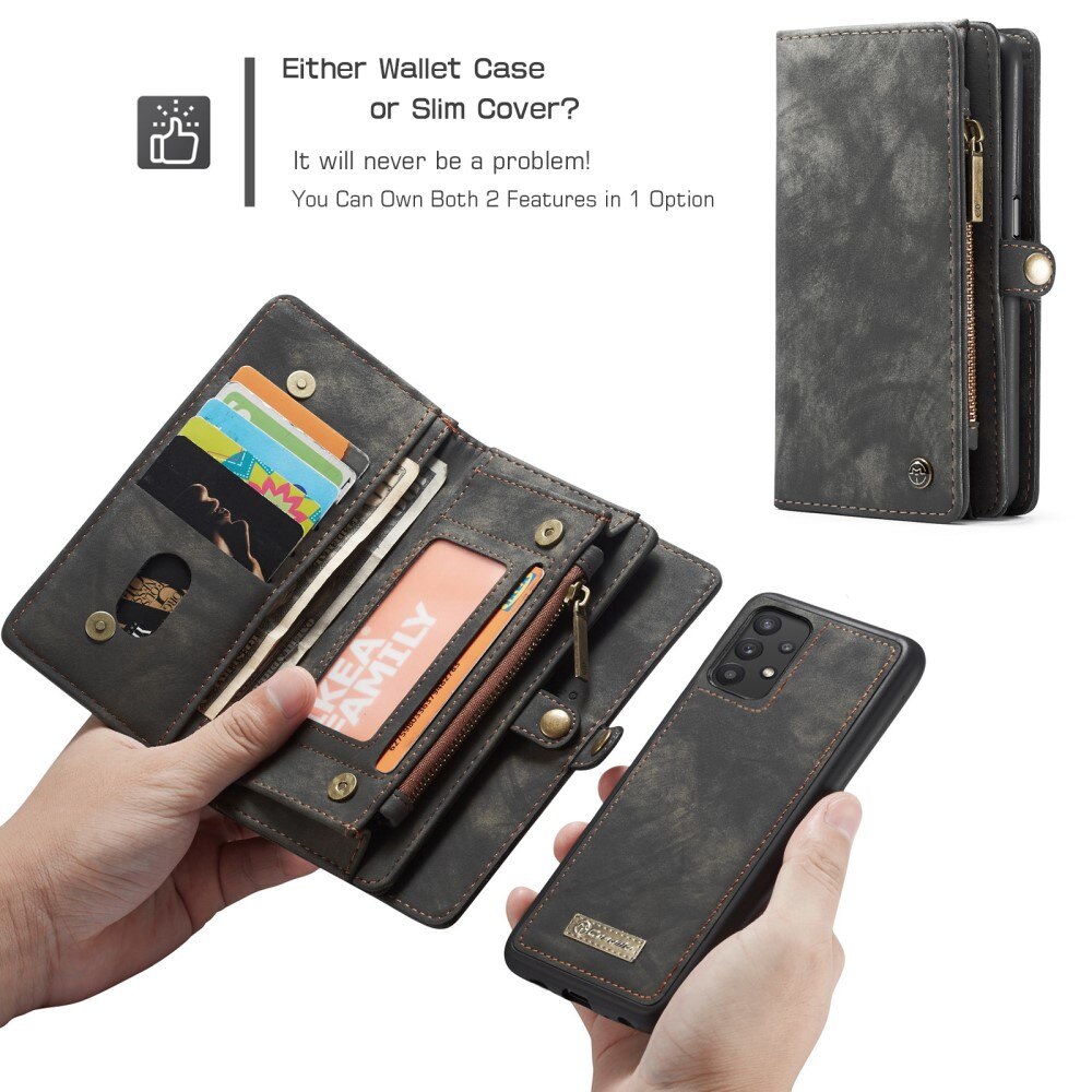 Étui portefeuille multi-cartes Samsung Galaxy A32 5G, Gris