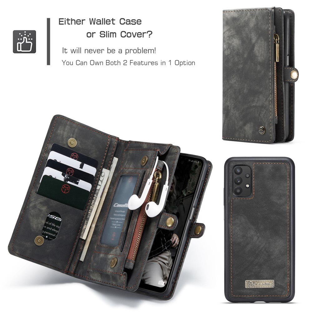 Étui portefeuille multi-cartes Samsung Galaxy A32 5G, Gris