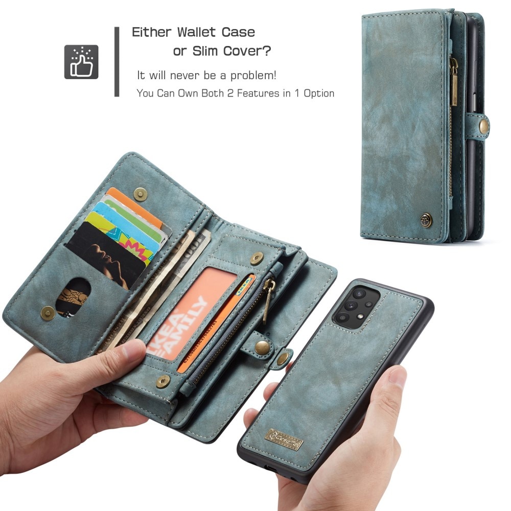 Étui portefeuille multi-cartes Samsung Galaxy A32 5G, Bleu