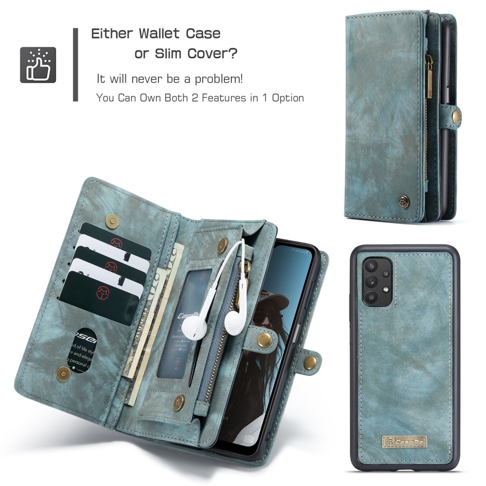 Étui portefeuille multi-cartes Samsung Galaxy A32 5G, Bleu