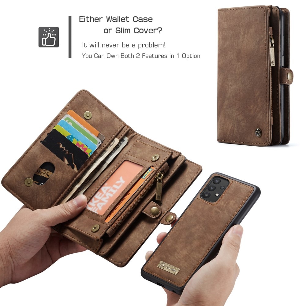 Étui portefeuille multi-cartes Samsung Galaxy A32 5G, Marron