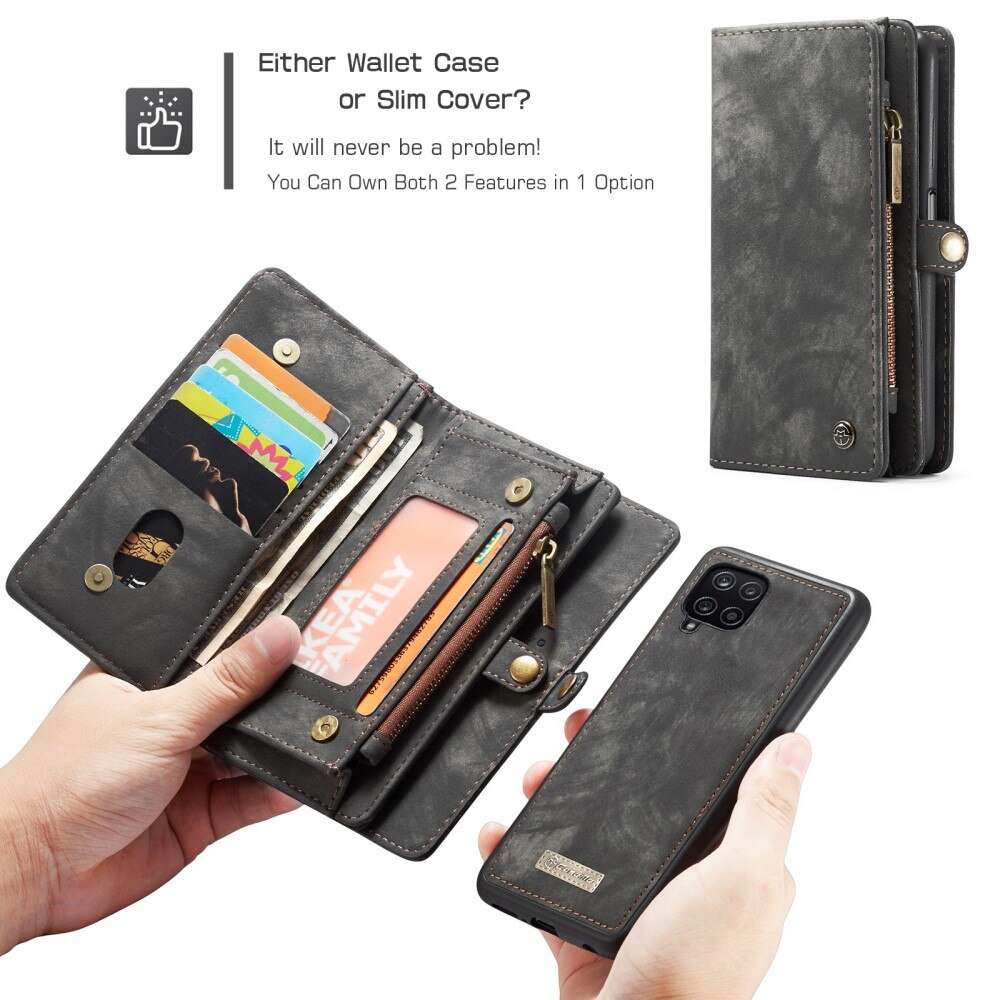 Étui portefeuille multi-cartes Samsung Galaxy A12 5G, Gris
