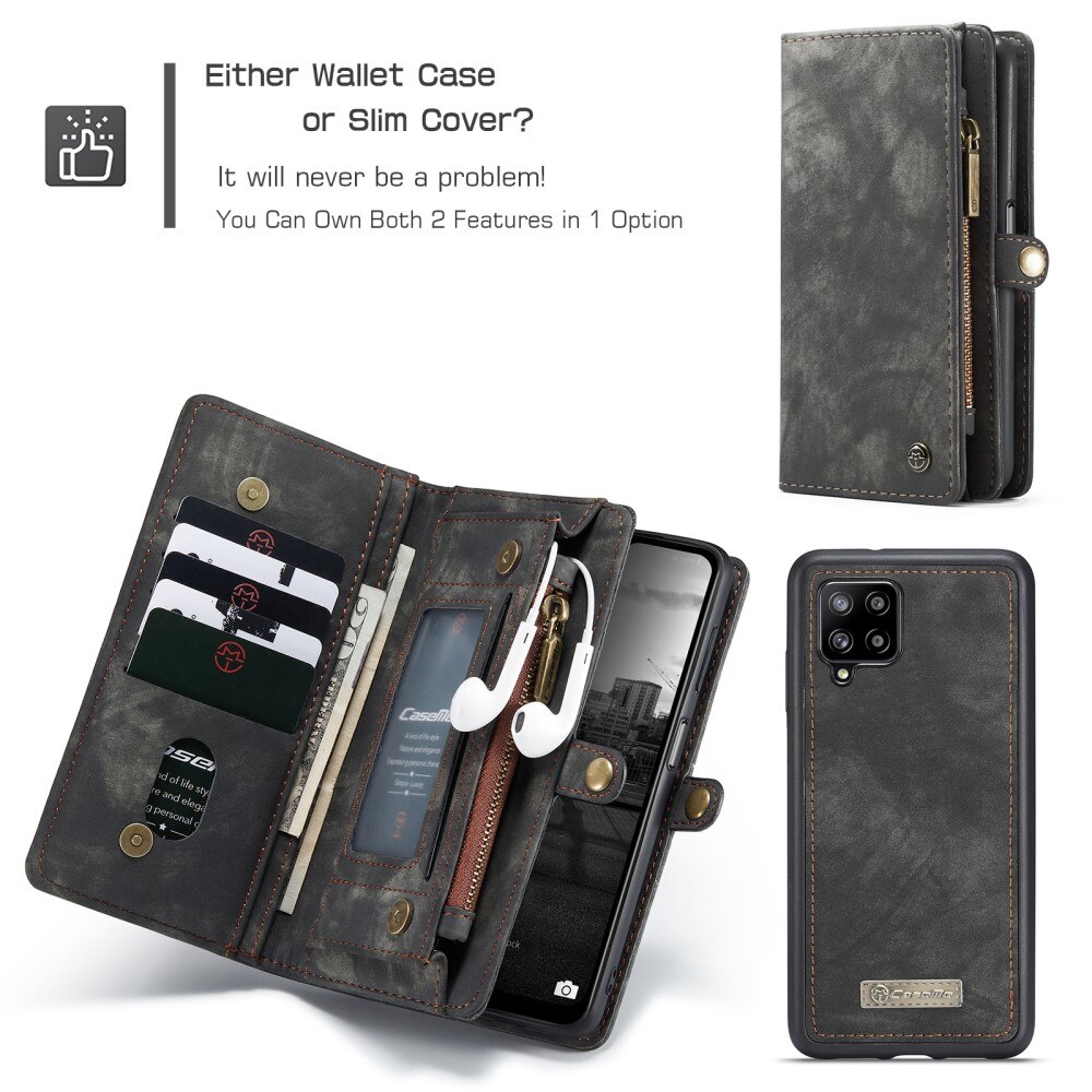 Étui portefeuille multi-cartes Samsung Galaxy A12 5G, Gris