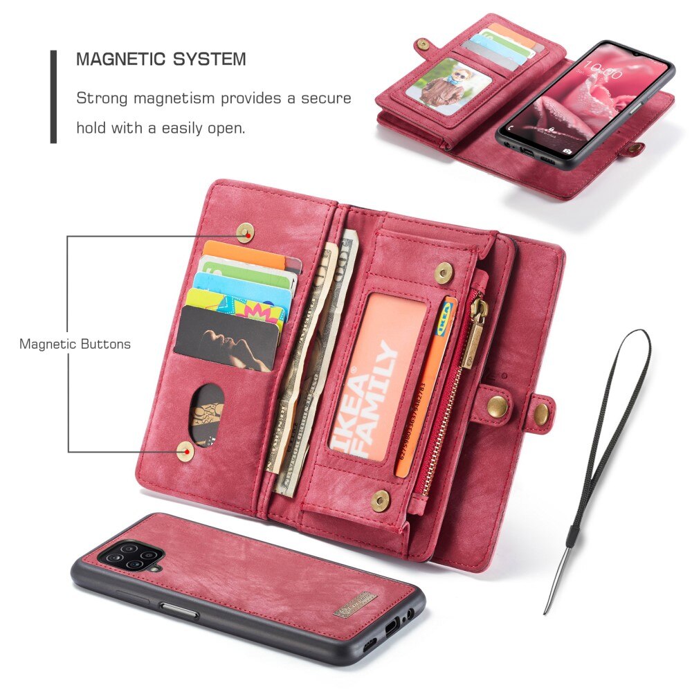 Étui portefeuille multi-cartes Samsung Galaxy A12 5G, Rouge