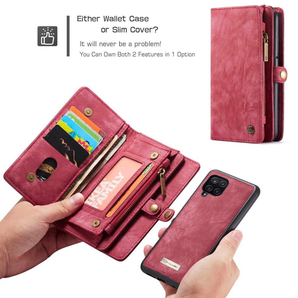 Étui portefeuille multi-cartes Samsung Galaxy A12 5G, Rouge