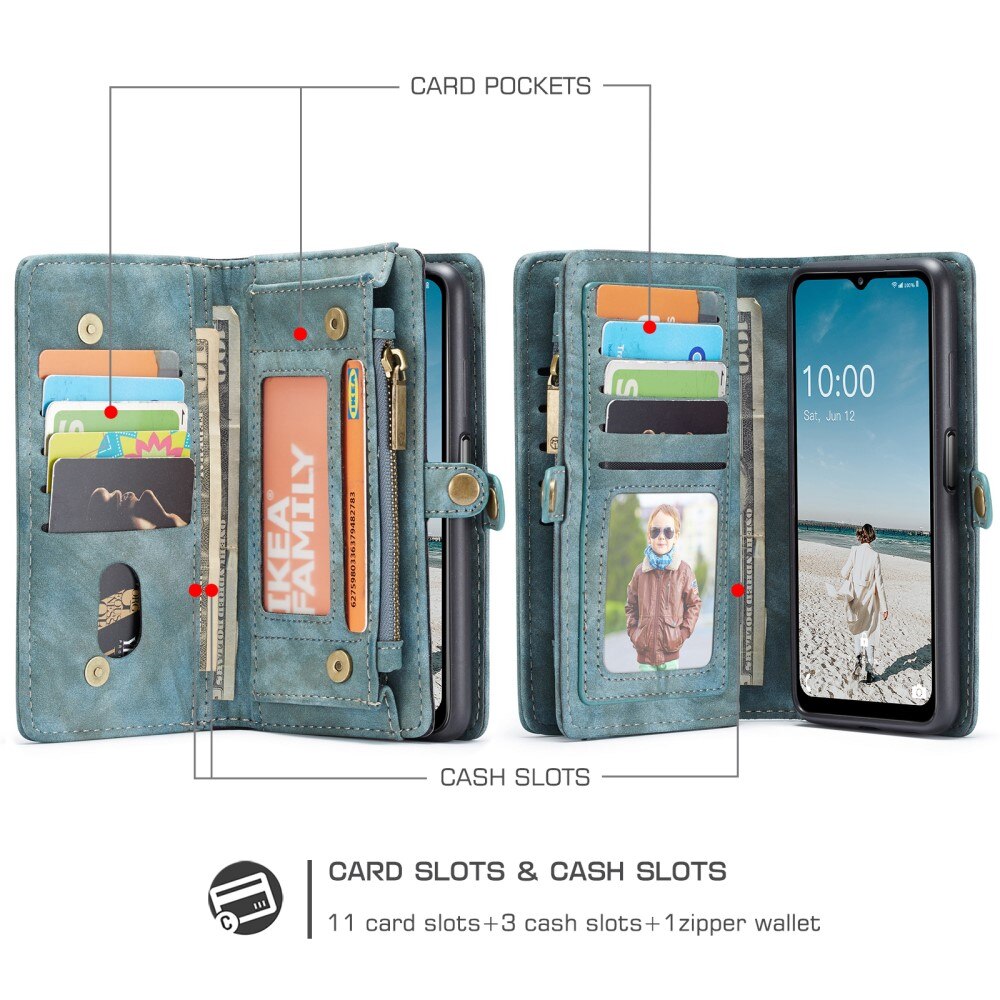 Étui portefeuille multi-cartes Samsung Galaxy A12 5G, Bleu