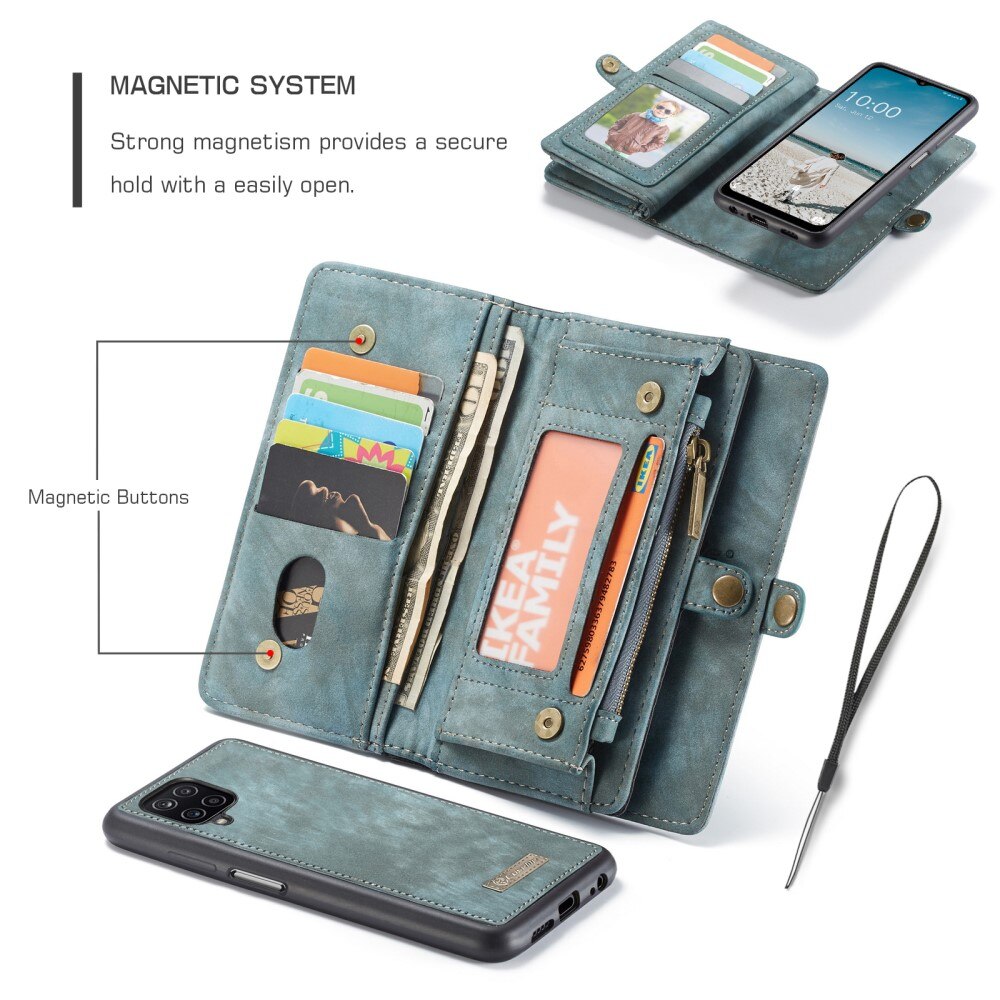 Étui portefeuille multi-cartes Samsung Galaxy A12 5G, Bleu