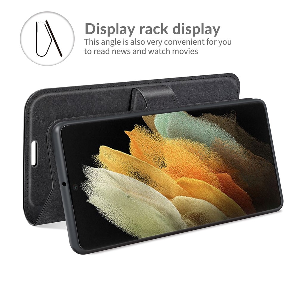 Étui portefeuille Leather Wallet Samsung Galaxy S22 Ultra Black