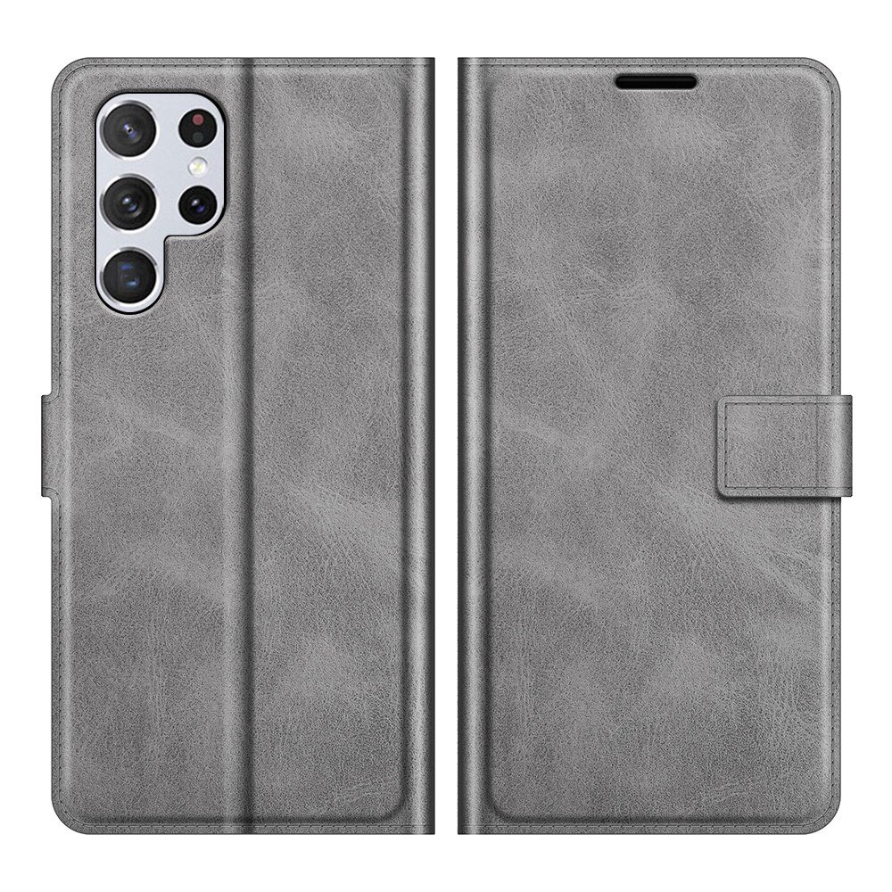 Étui portefeuille Leather Wallet Samsung Galaxy S22 Ultra Grey