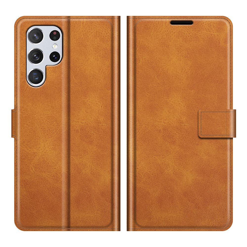 Étui portefeuille Leather Wallet Samsung Galaxy S22 Ultra Cognac