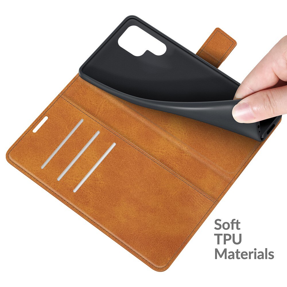 Étui portefeuille Leather Wallet Samsung Galaxy S22 Ultra Cognac