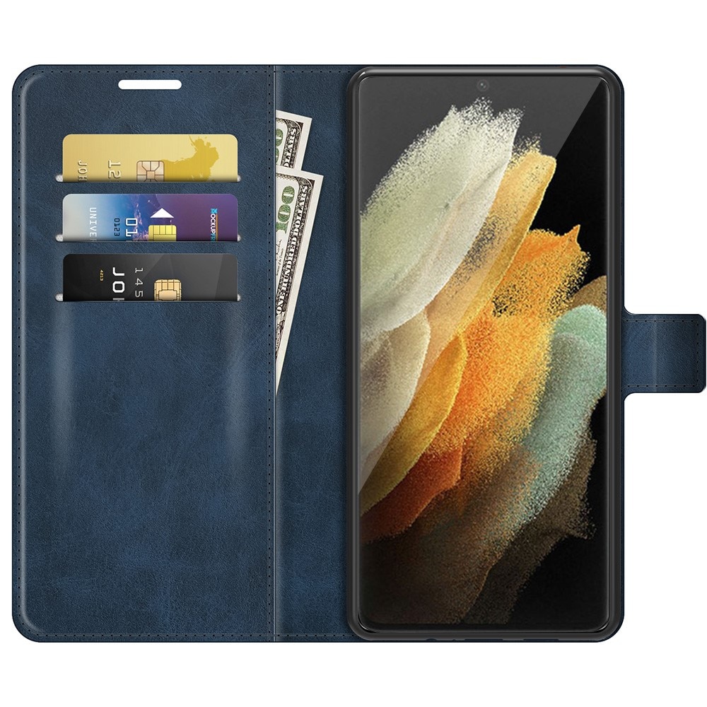 Étui portefeuille Leather Wallet Samsung Galaxy S22 Ultra Blue