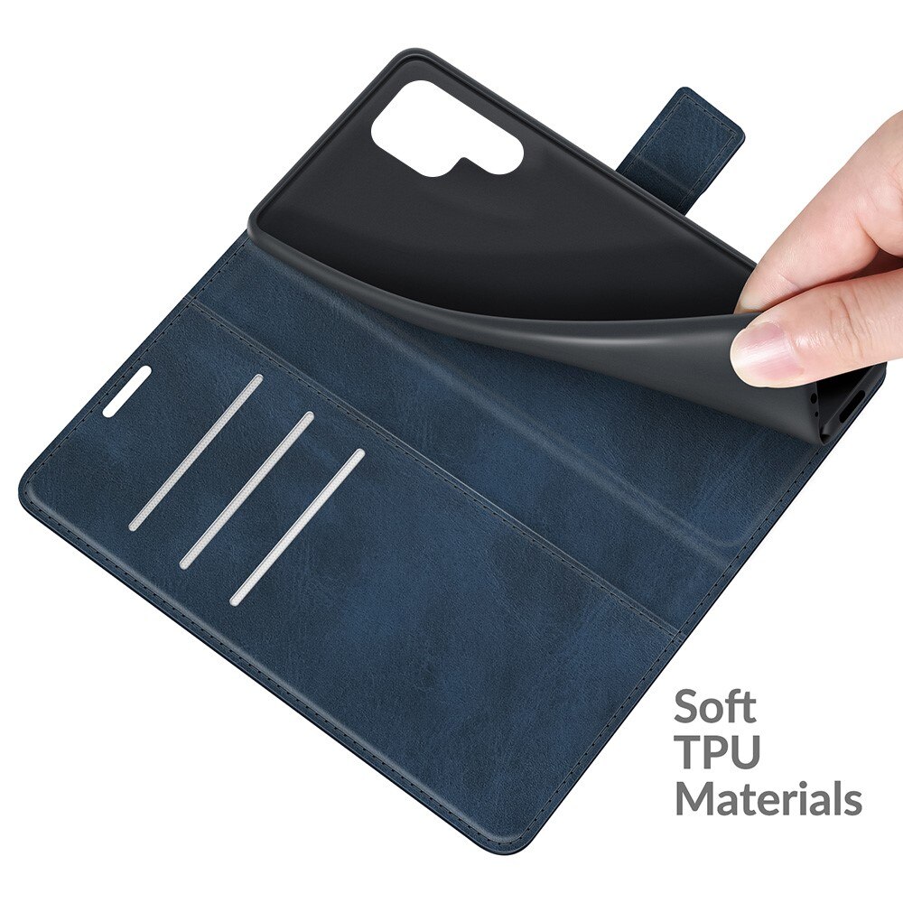 Étui portefeuille Leather Wallet Samsung Galaxy S22 Ultra Blue