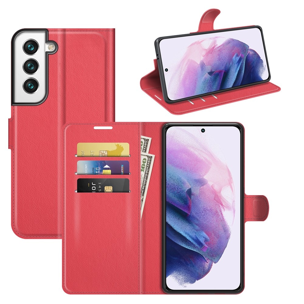 Coque portefeuille Samsung Galaxy S22, Rouge