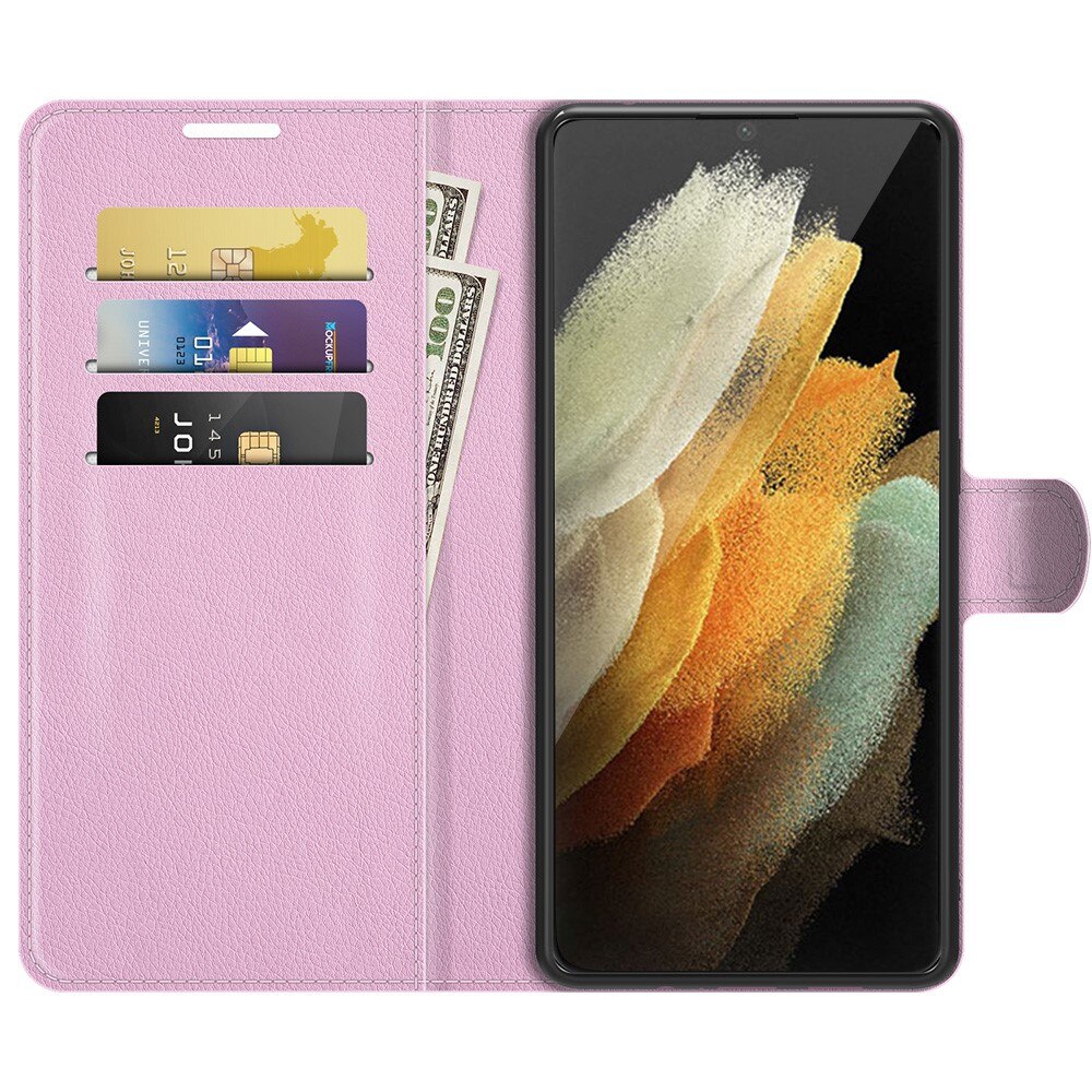 Coque portefeuille Samsung Galaxy S22 Ultra, Rose