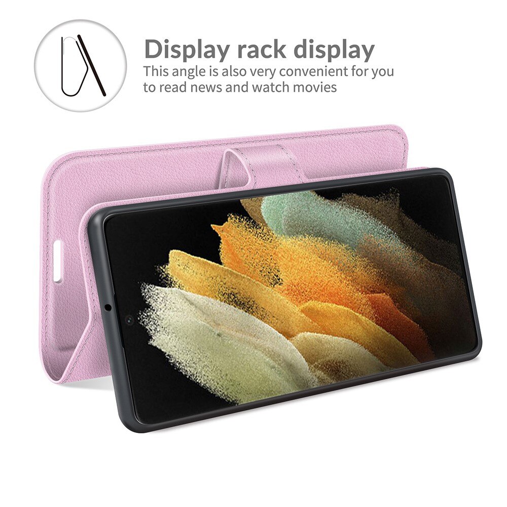 Coque portefeuille Samsung Galaxy S22 Ultra, Rose