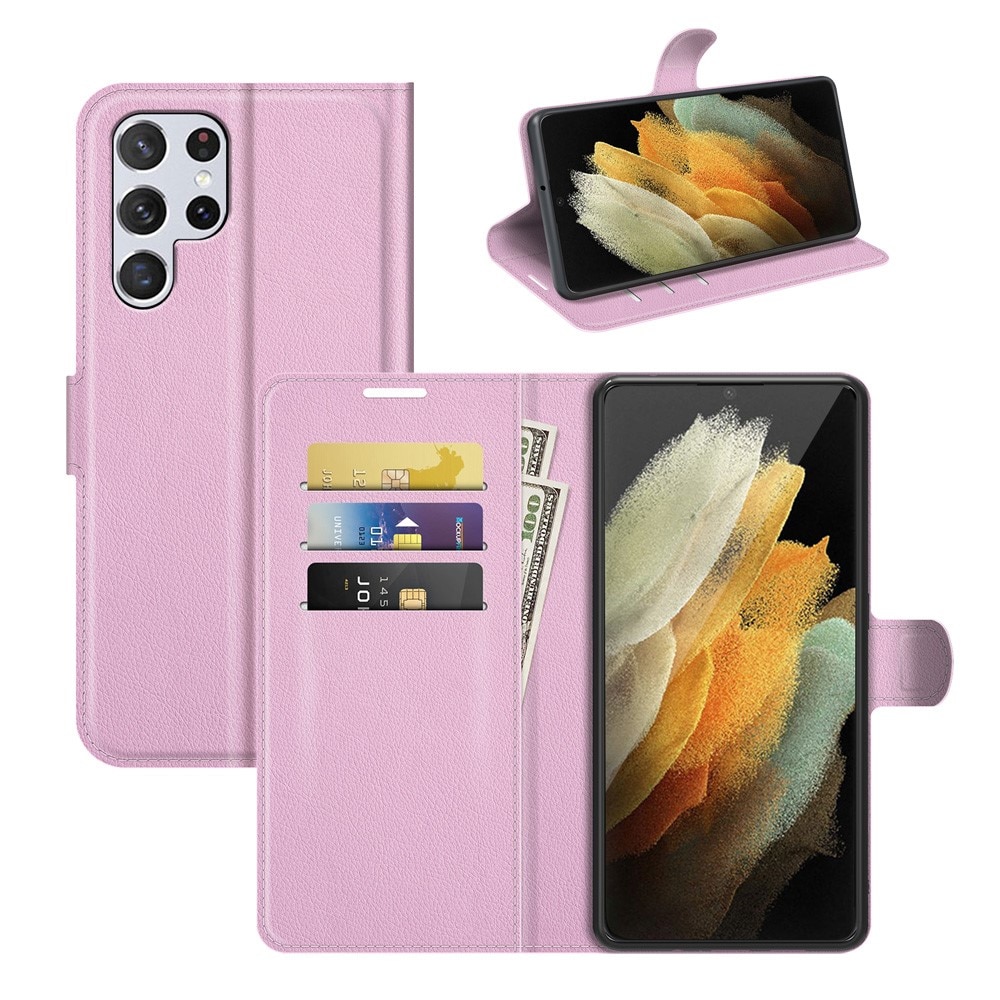 Coque portefeuille Samsung Galaxy S22 Ultra Rose