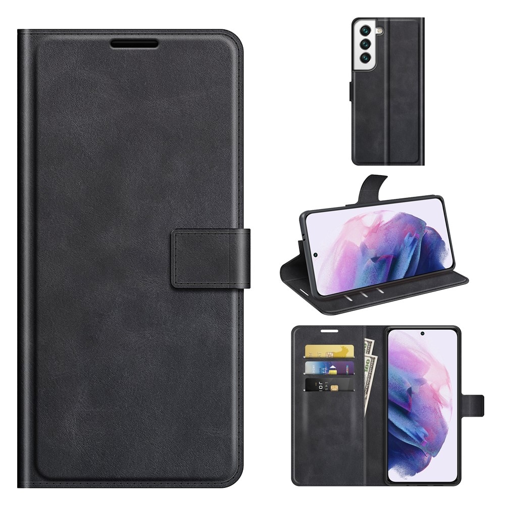 Étui portefeuille Leather Wallet Samsung Galaxy S22 Black