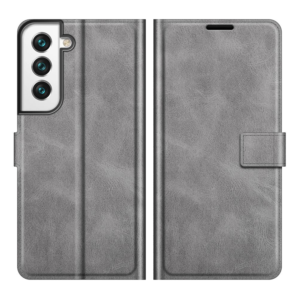 Étui portefeuille Leather Wallet Samsung Galaxy S22 Grey