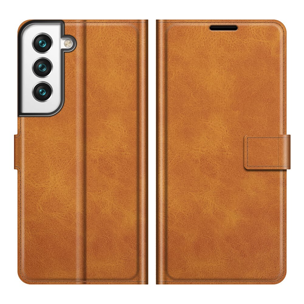 Étui portefeuille Leather Wallet Samsung Galaxy S22 Cognac