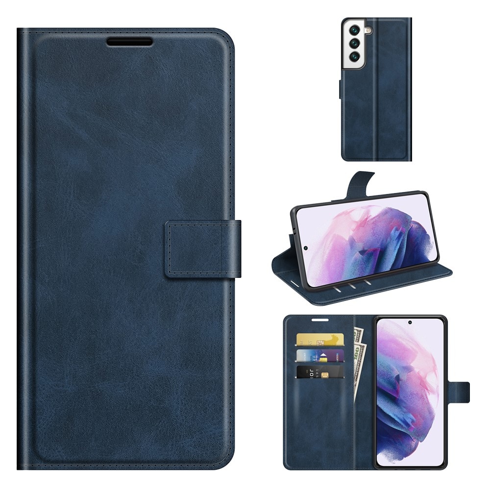 Étui portefeuille Leather Wallet Samsung Galaxy S22 Blue