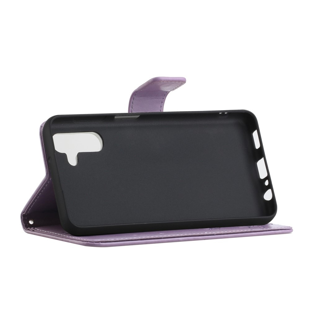 Étui en cuir à papillons pour Samsung Galaxy A04s, Violet