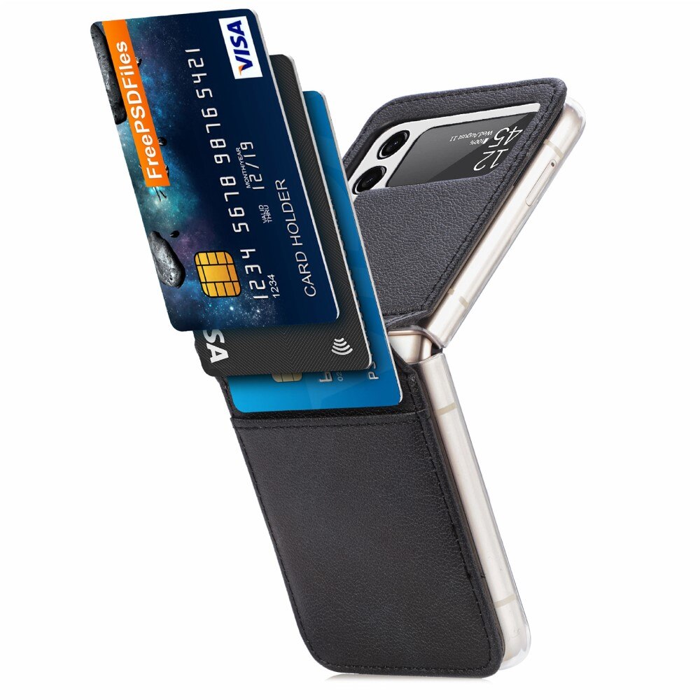 Étui portefeuille Slim Card Wallet Samsung Galaxy Z Flip 3 Noir