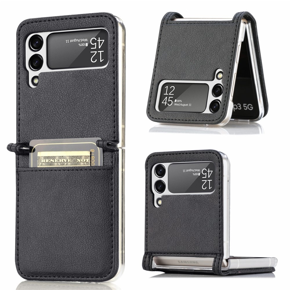 Étui portefeuille Slim Card Wallet Samsung Galaxy Z Flip 3 Noir