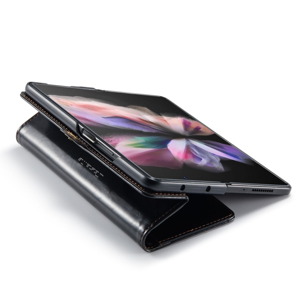 Étui en cuir Samsung Galaxy Z Fold 3 Noir