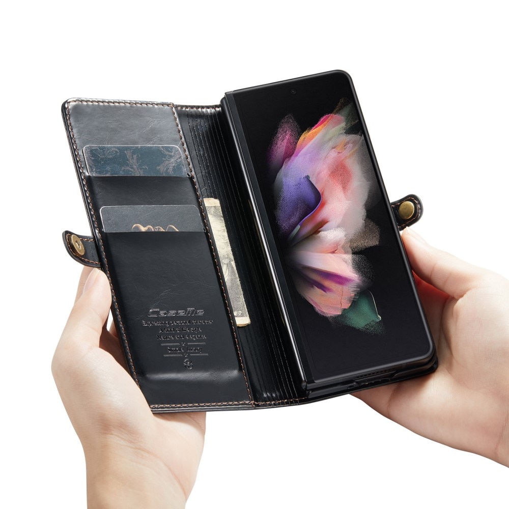 Étui en cuir Samsung Galaxy Z Fold 3 Noir