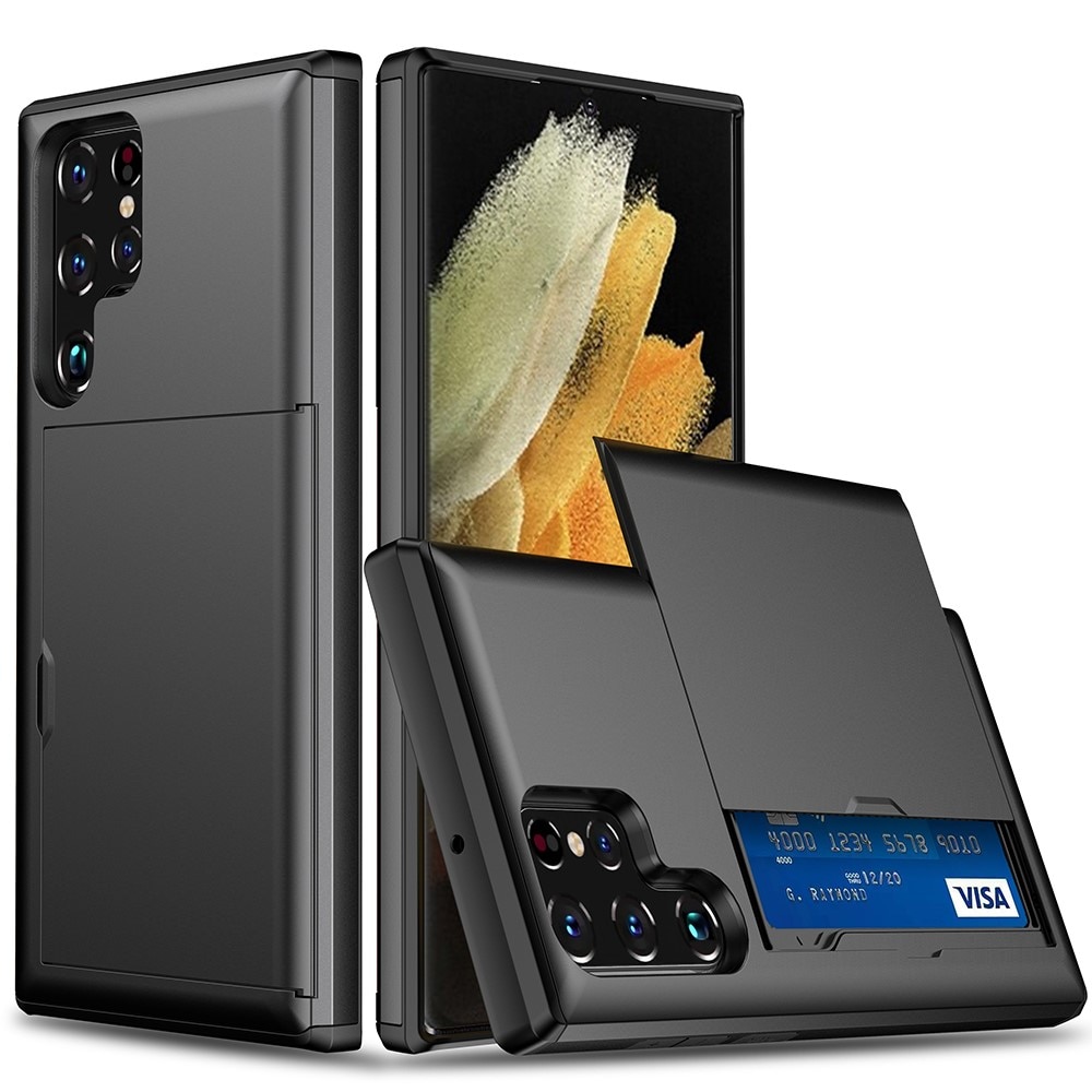 Coque à cartes Samsung Galaxy S22 Ultra Noir