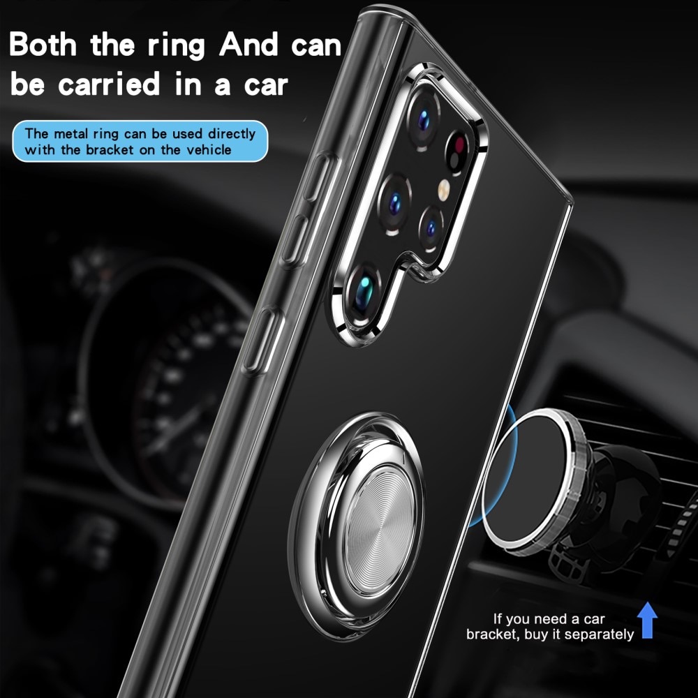Coque Finger Ring Kickstand Samsung Galaxy S22 Ultra Transparent