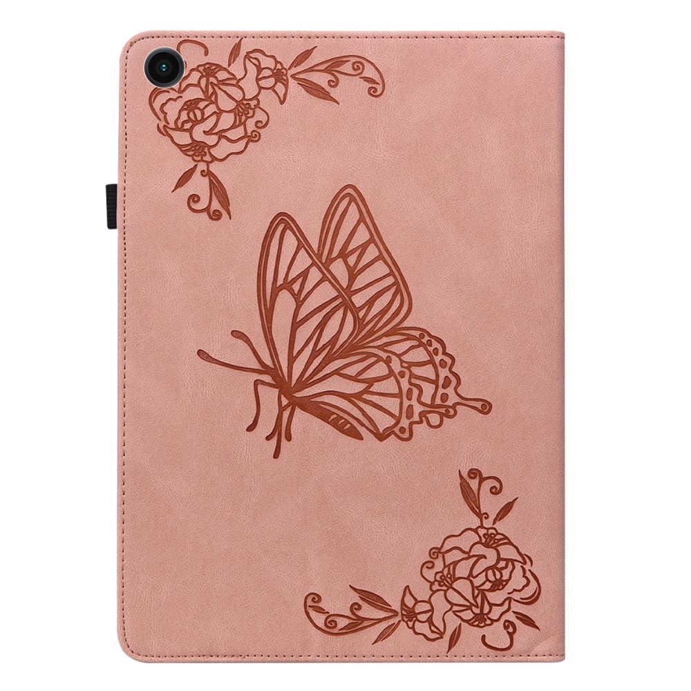 Étui en cuir avec papillons Samsung Galaxy Tab A8 10.5 Rose