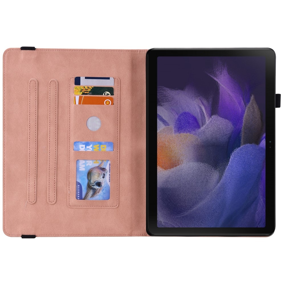 Étui en cuir avec papillons Samsung Galaxy Tab A8 10.5 Rose