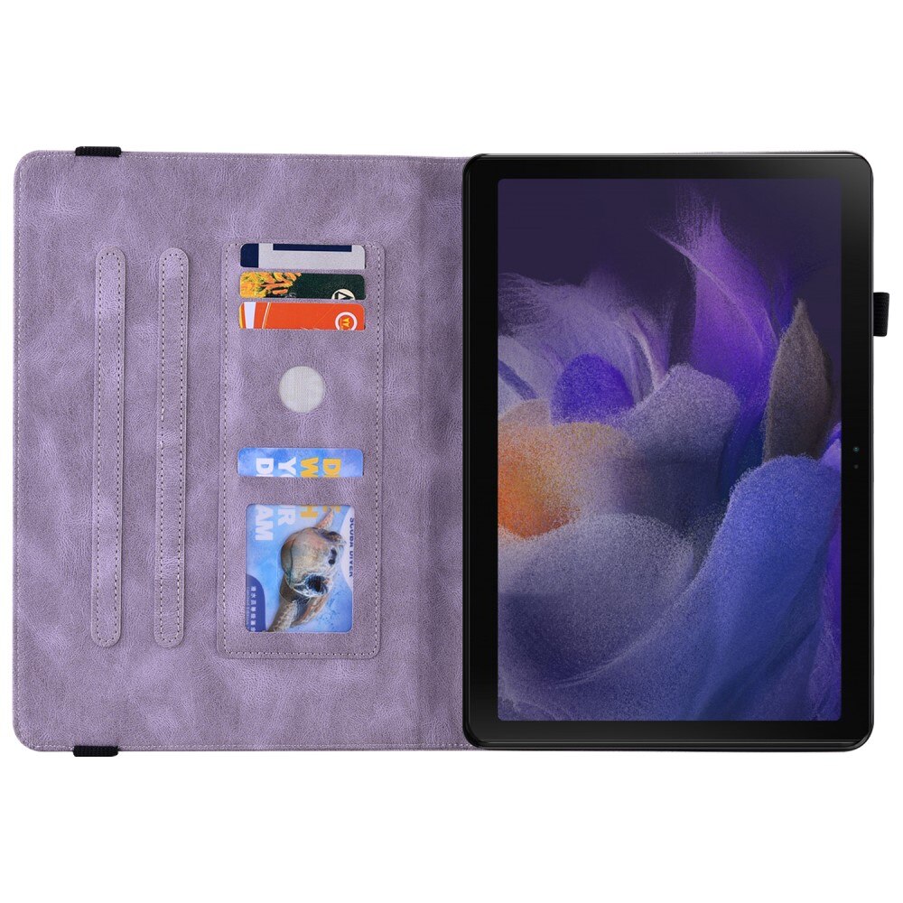 Étui en cuir avec papillons Samsung Galaxy Tab A8 10.5 Violet