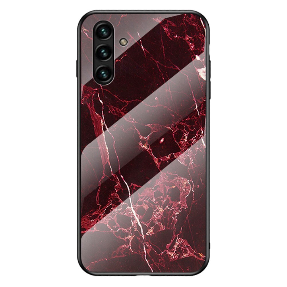 Coque en verre trempé Samsung Galaxy A13 5G Marbre rouge