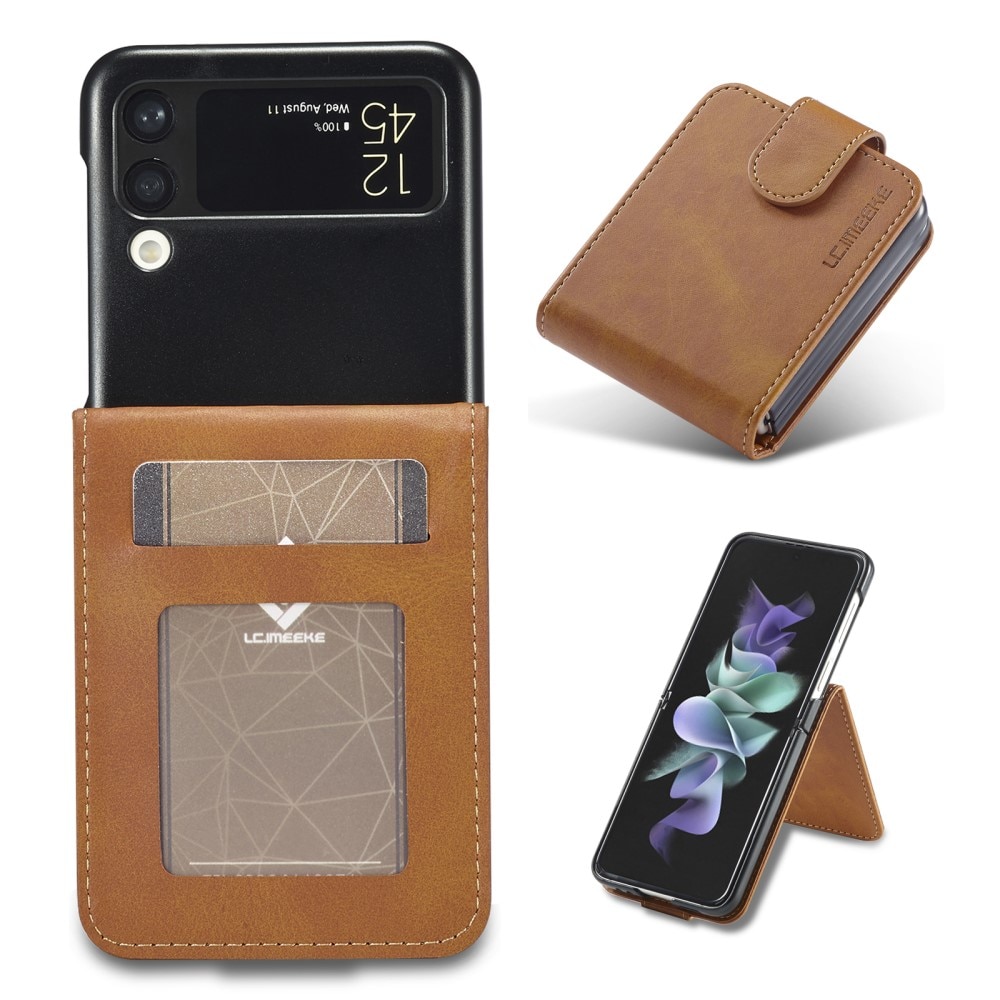 Étui portefeuille Samsung Galaxy Z Flip 3 Cognac