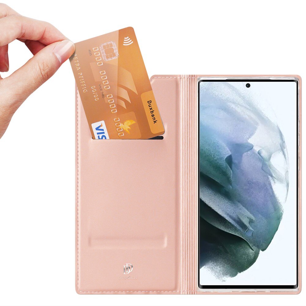 Étui portefeuille Skin Pro Series Samsung Galaxy S22 Ultra Rose Gold