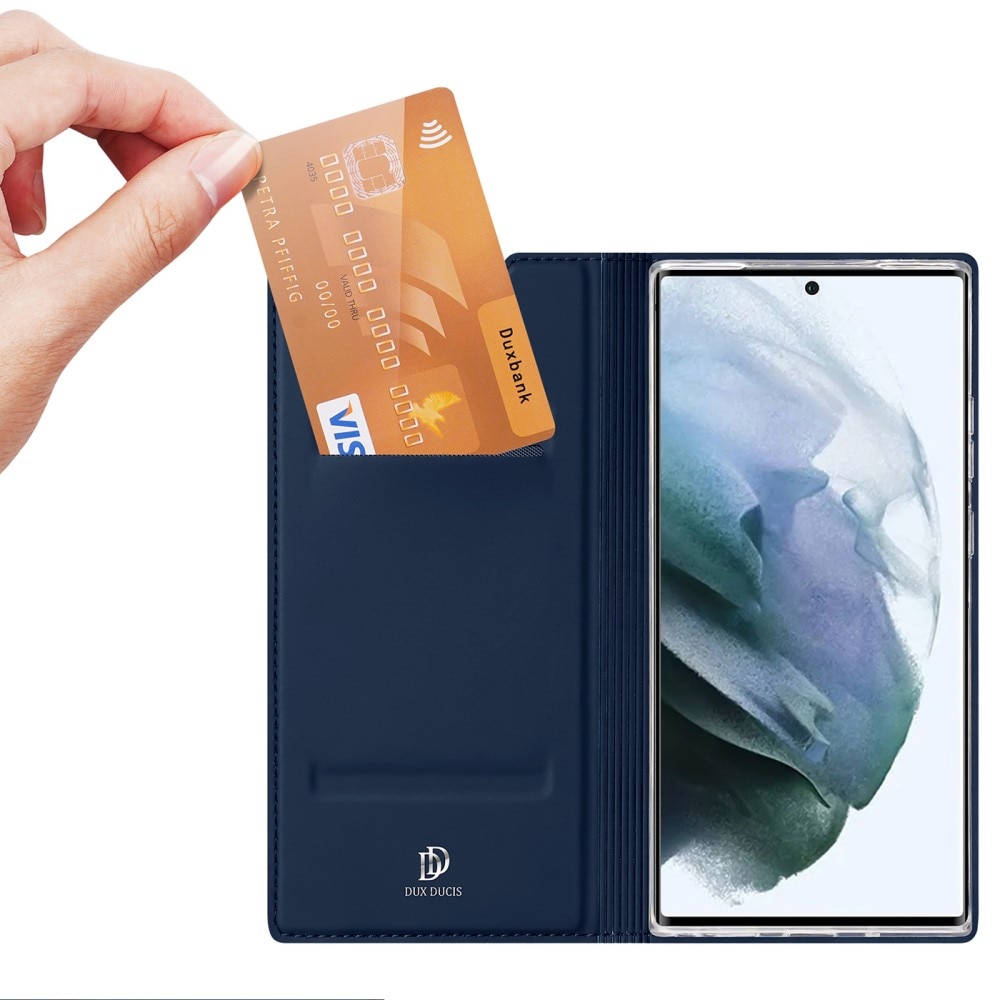 Étui portefeuille Skin Pro Series Samsung Galaxy S22 Ultra, Bleu