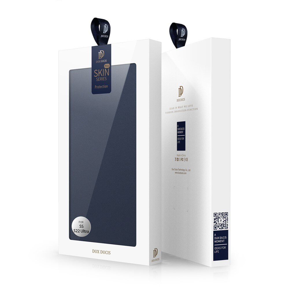 Étui portefeuille Skin Pro Series Samsung Galaxy S22 Ultra, Bleu