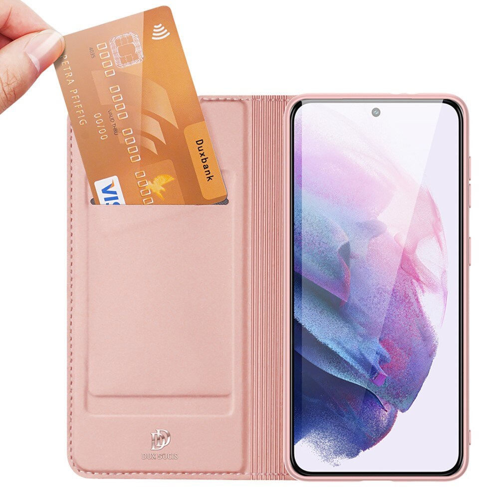 Étui portefeuille Skin Pro Series Samsung Galaxy S22, Or rose