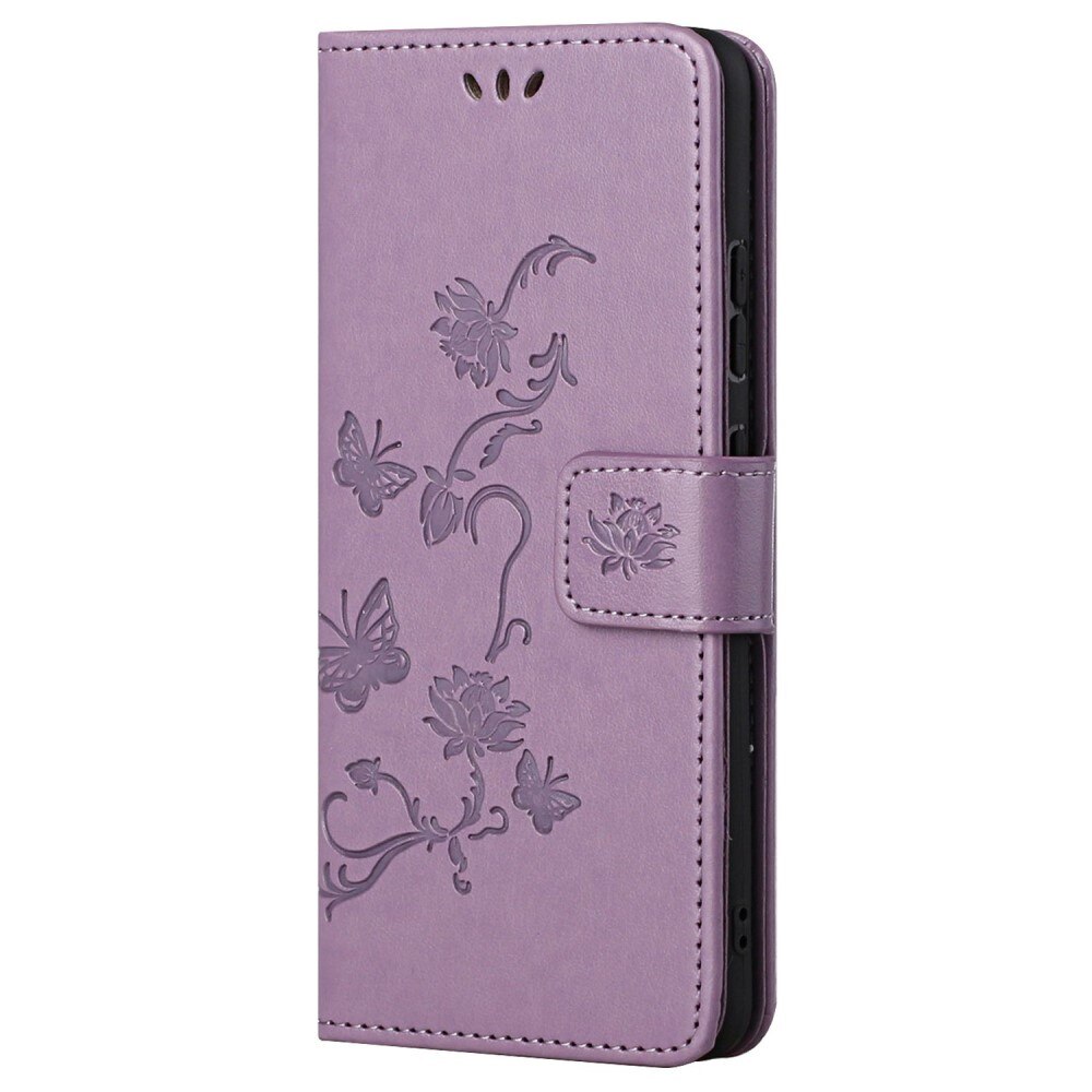 Étui en cuir à papillons pour Samsung Galaxy A53, Violet