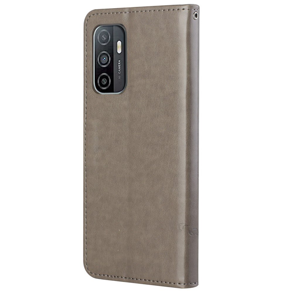 Étui en cuir à papillons pour Samsung Galaxy A53, Gris