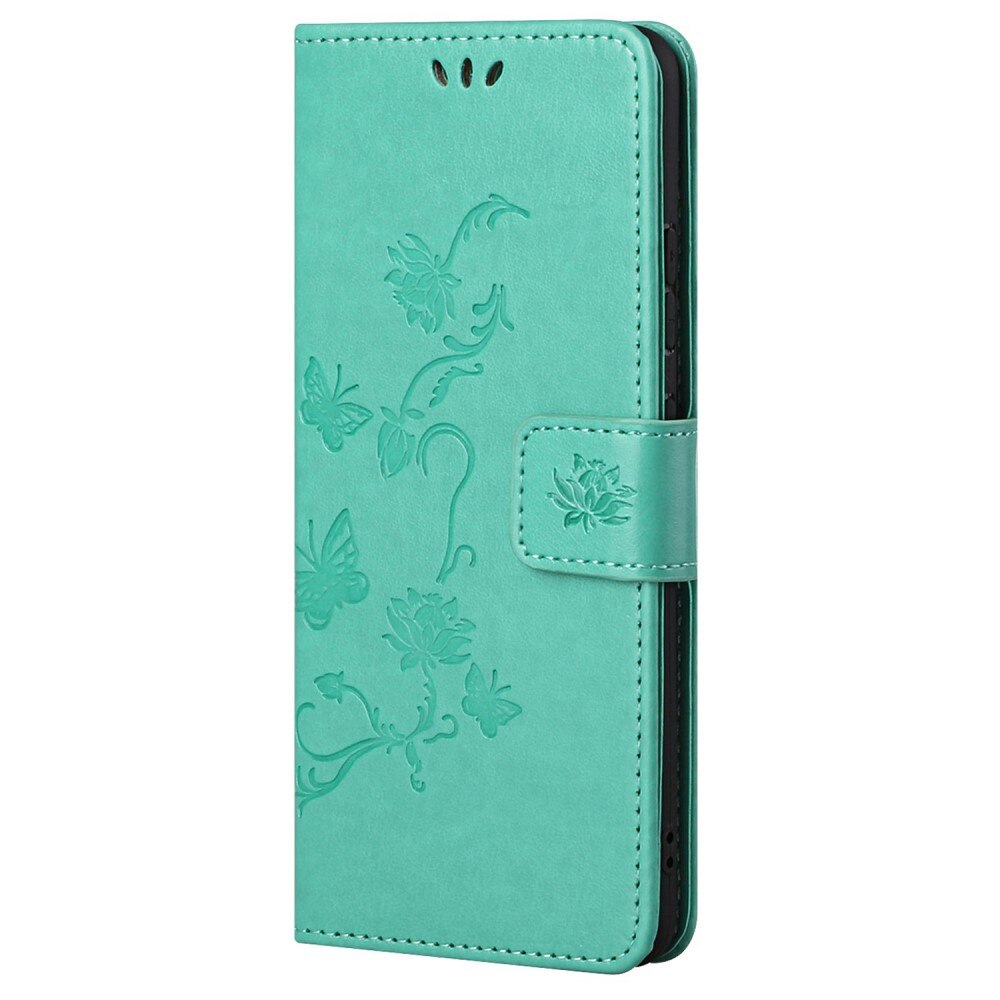 Étui en cuir à papillons pour Samsung Galaxy A53, Vert