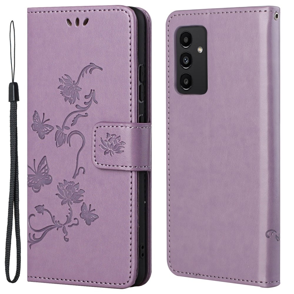 Étui en cuir à papillons pour Samsung Galaxy A13, Violet