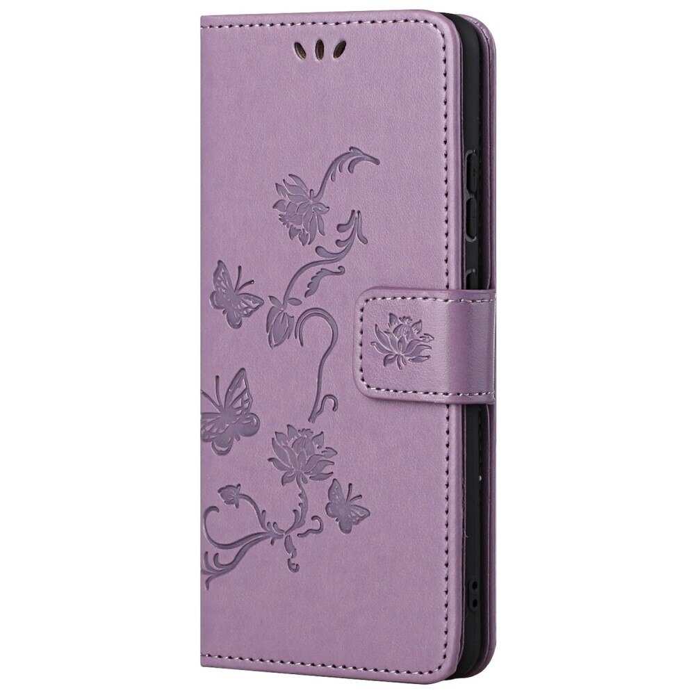 Étui en cuir à papillons pour Samsung Galaxy A13, Violet
