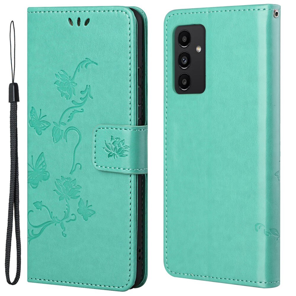Étui en cuir à papillons pour Samsung Galaxy A13, Vert