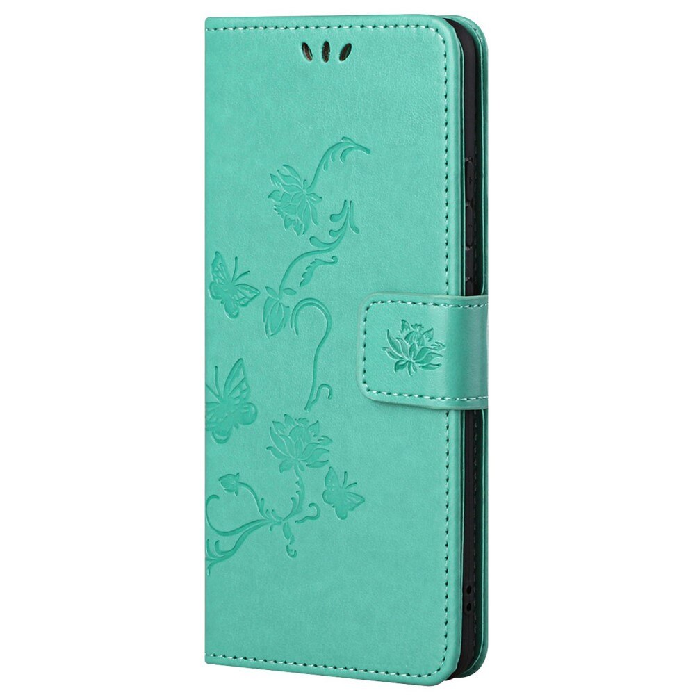 Étui en cuir à papillons pour Samsung Galaxy A13, Vert