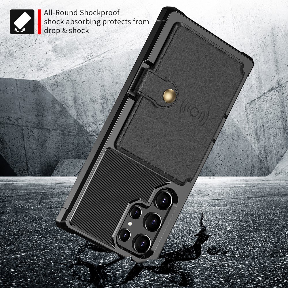 Coque porte-cartes Tough Multi-slot Samsung Galaxy S22 Ultra Noir