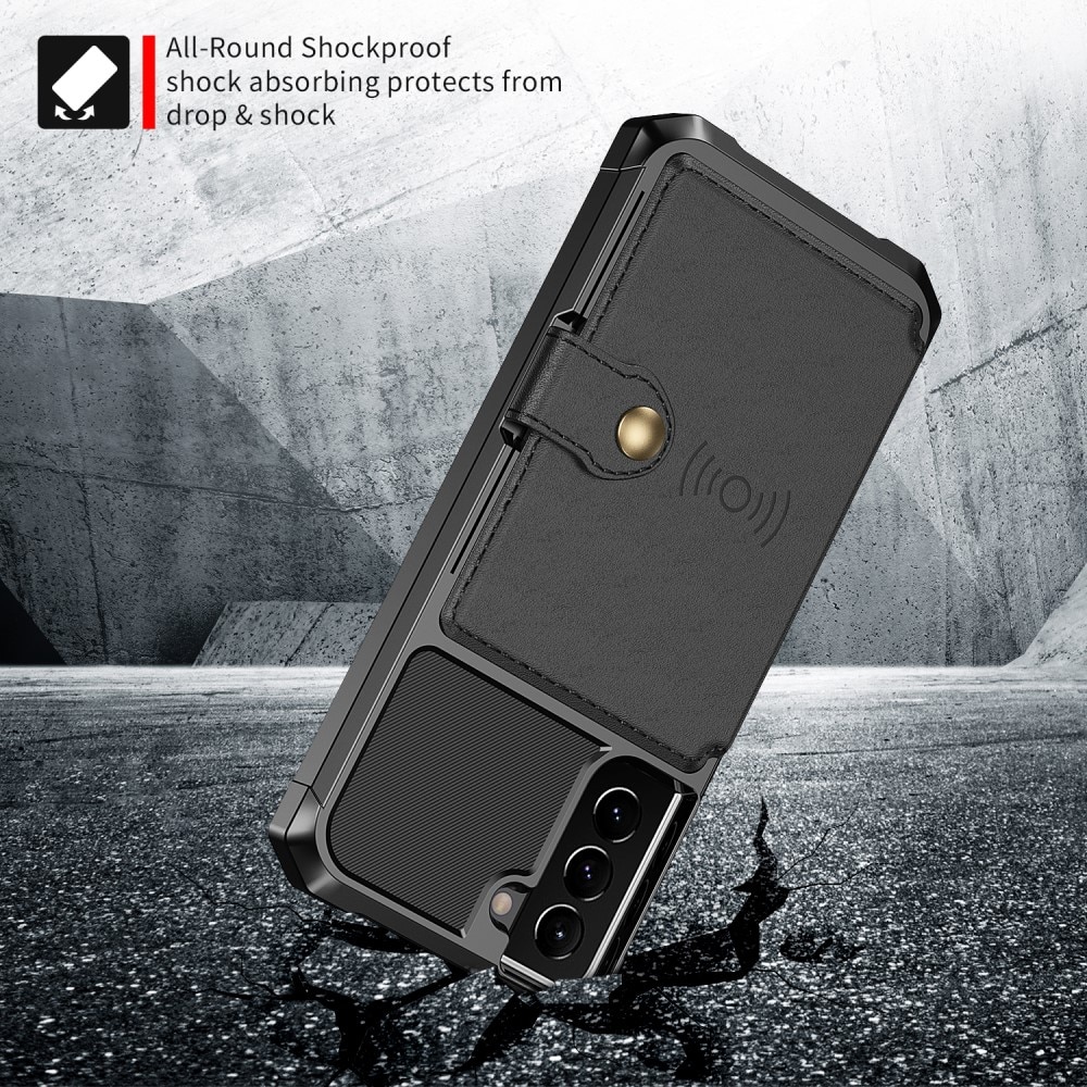Coque porte-cartes Tough Multi-slot Samsung Galaxy S22, Noir